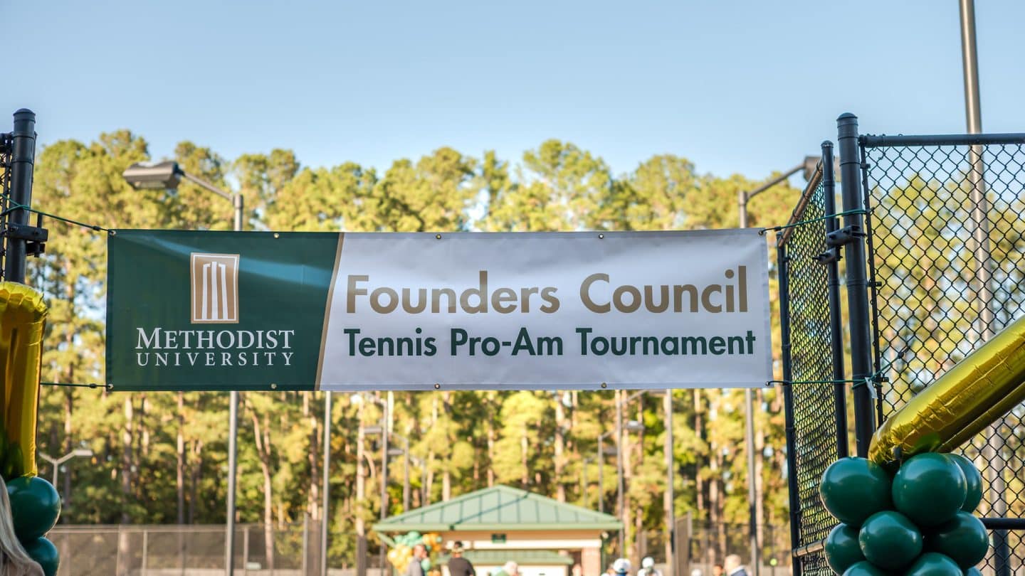 Founders Council Tennis Tournament sign