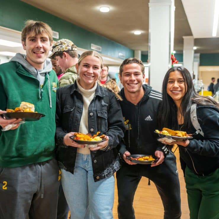 Students enjoy the Green & Gold Dining Hall