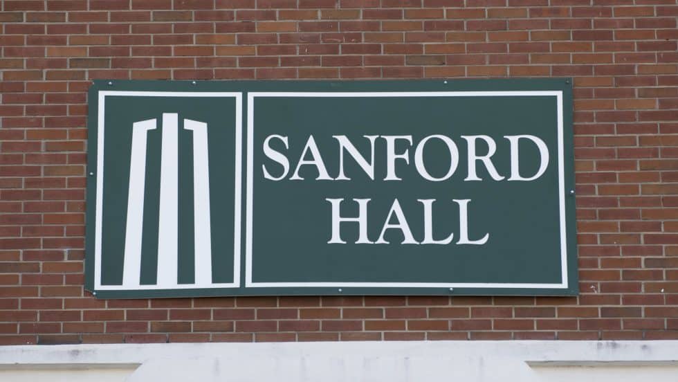 Sanford Hall sign