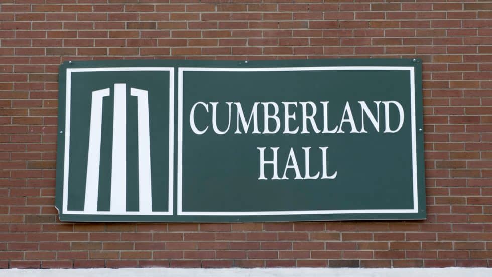 Cumberland Hall sign