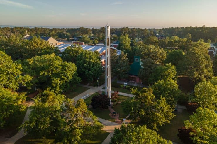 Aerial view of the Methodist University campus