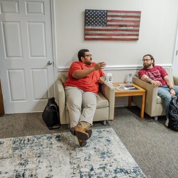 Veteran Students in the new Military & Veteran Center