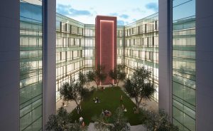 Artist rendering of the School of Medicine courtyard