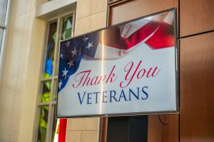 Thank You Veterans sign